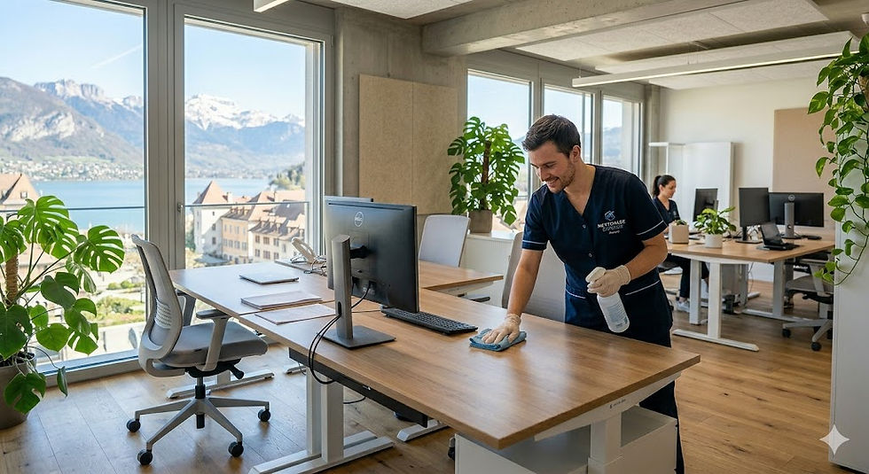 Nettoyage de bureaux à Annecy : fréquence idéale et bonnes pratiques