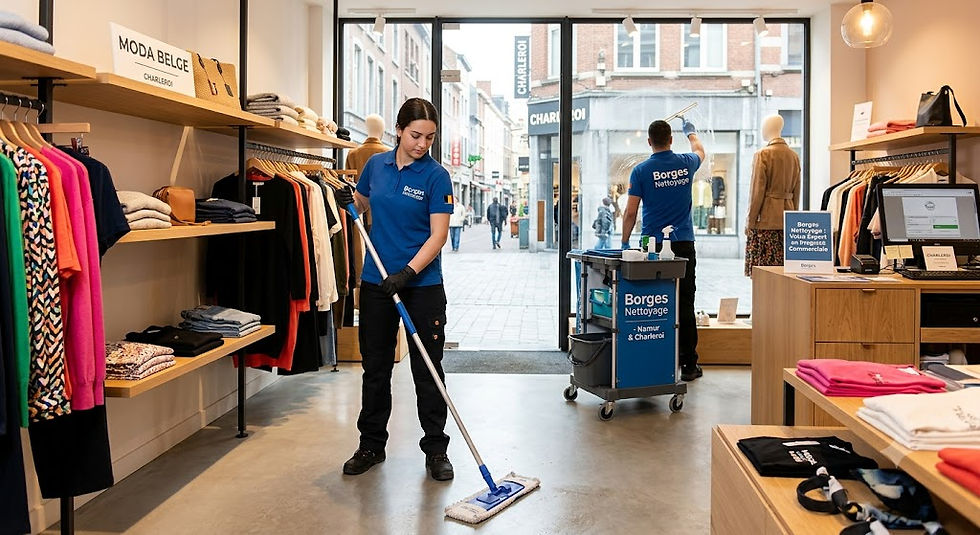 Nettoyage de commerces à Namur et Charleroi : les prestations sur mesure de Borges Nettoyage