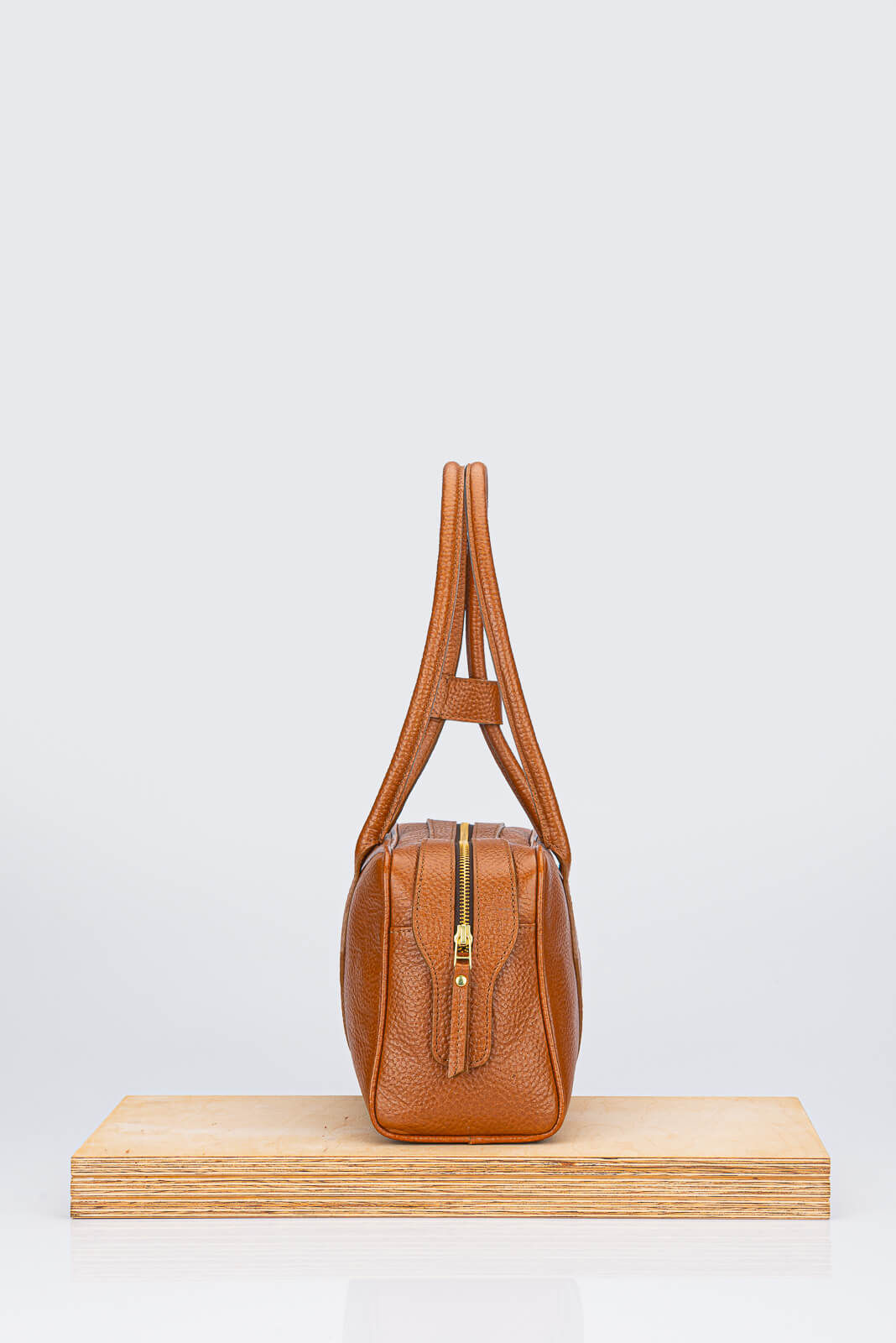 Torebka Skórzana Bowling Bag  Brązowa