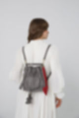 Torebka Mini Worek skórzana taupe