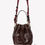 Miniatura: Torebka Worek z plecionym paskiem Mini Bucket bag skórzana brązowa
