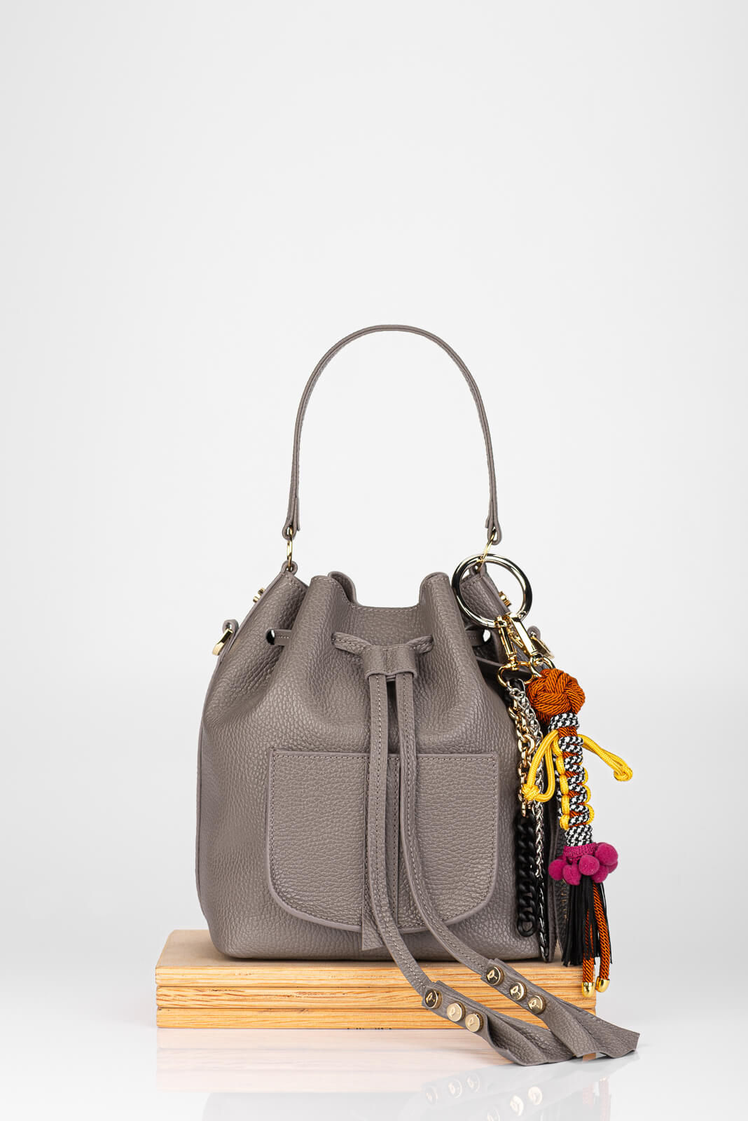 Torebka Mini Worek  skórzana taupe