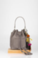 Torebka Mini Worek skórzana taupe