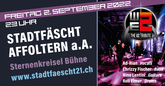WE2 – The U2 Tribute die grössten Hits der Irischen Supergroup!