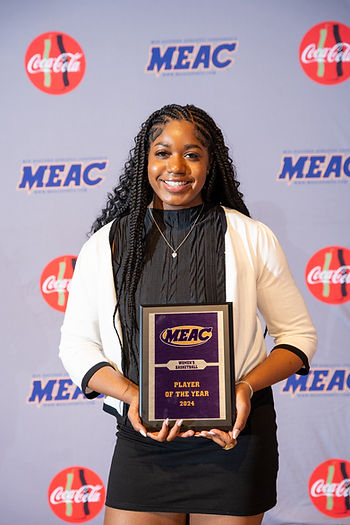Kierra “Meme” Wheeler poses with Player of the Year Award..
