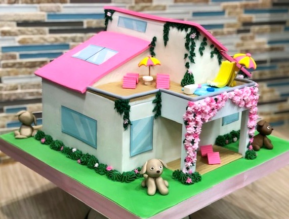 barbie dream house birthday cake