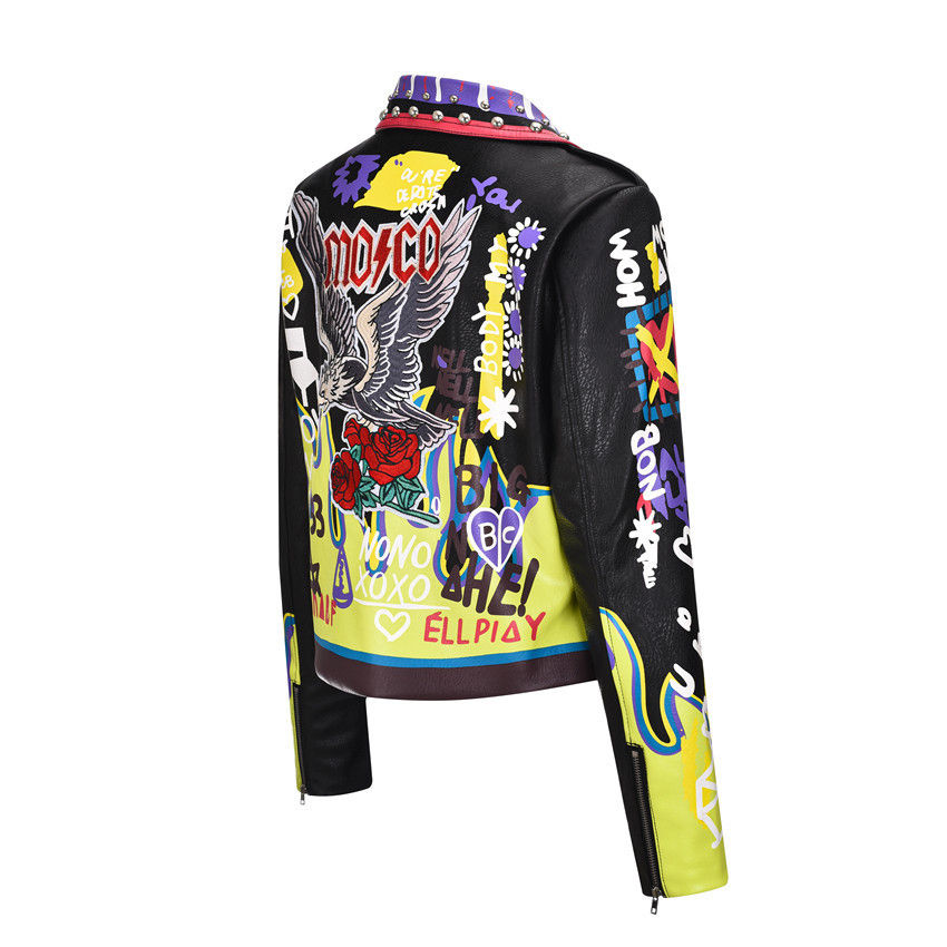 Thumbnail: Yellow Fire Biker-Style Jacket