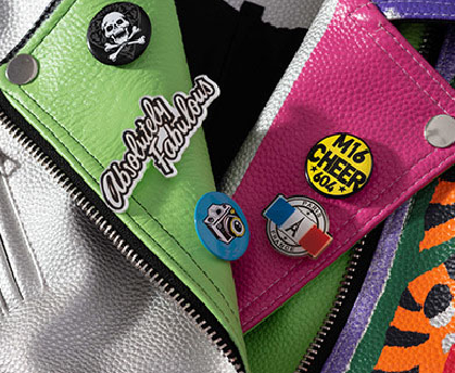 Thumbnail: Bold Block Color Studded Biker-Style Jacket