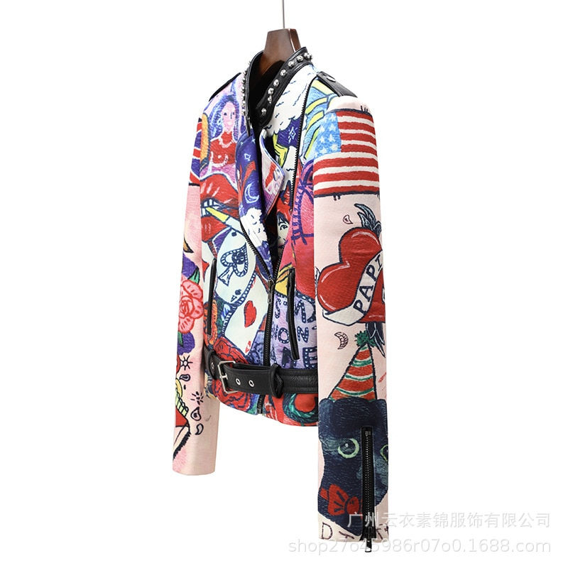 Thumbnail: Abstract Printing Punk Jacket