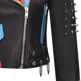 Thumbnail: Red Studded Chain Biker-Style Jacket