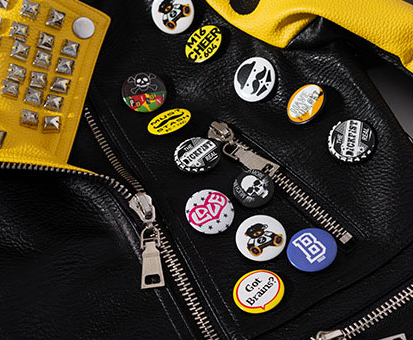 Thumbnail: Bold Yellow & Black Collar Studded Biker-Style Jacket