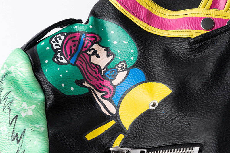 Thumbnail: Super Cute Color Graffiti Biker-Style Jacket