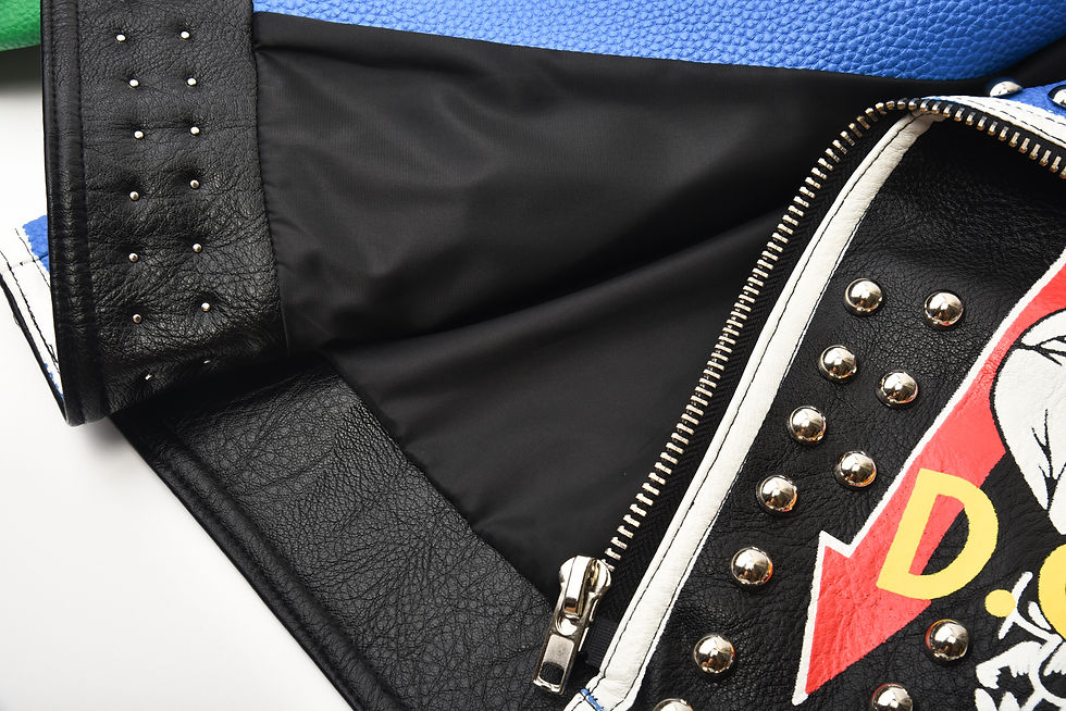 Thumbnail: Winter Punk Bold Colored Biker-Style Studded Jacket