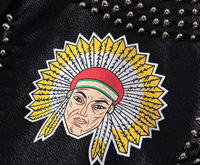 Thumbnail: Zebra Patterned "Nevada Love" Studded Slim Biker-Style Jacket