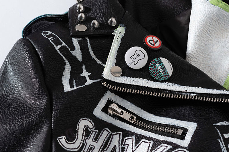 Thumbnail: Creepy Clown Graffiti Studded Biker-Style Jacket