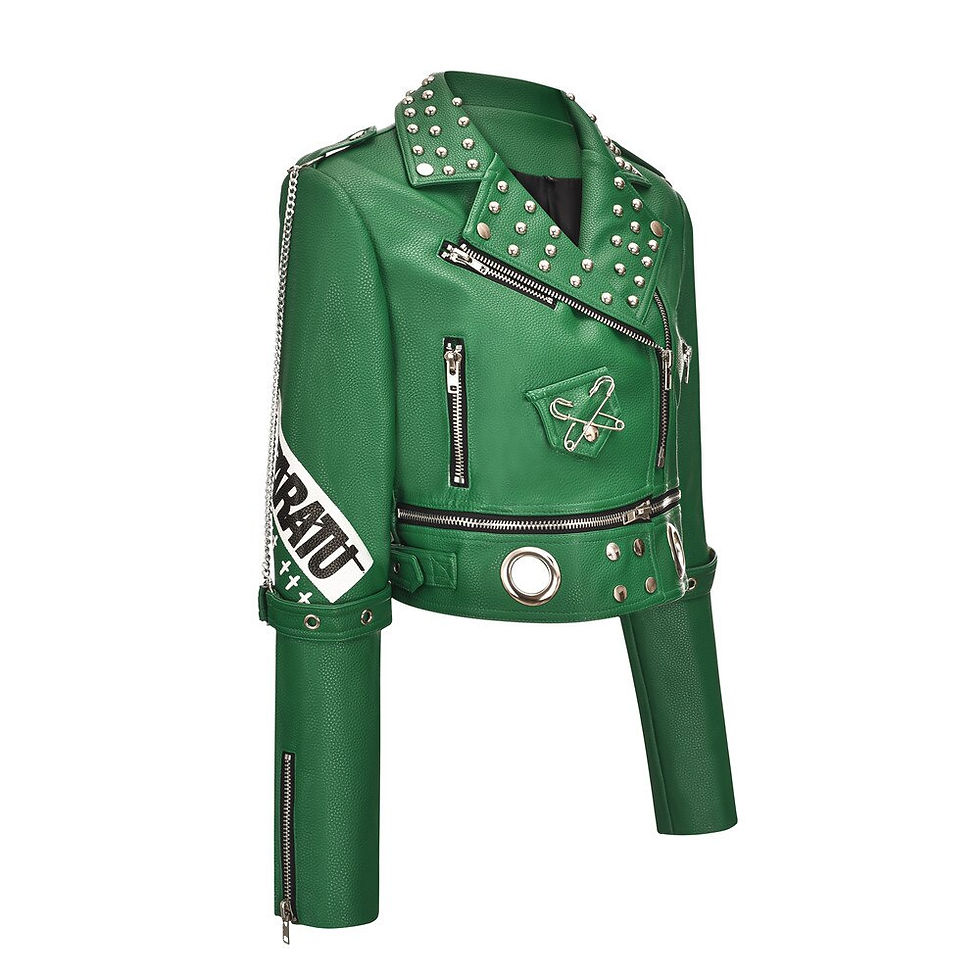 Thumbnail: Slim Studded Biker-Style Punk Jacket