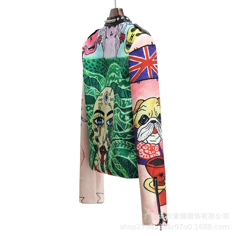 Thumbnail: Abstract Printing Punk Jacket