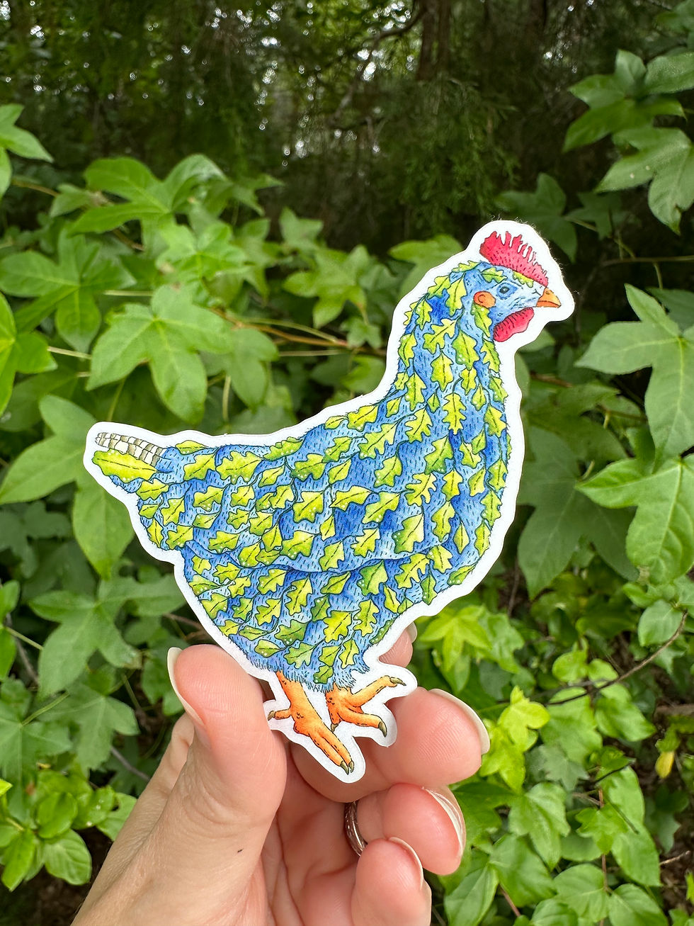 Little Blue Hen Vinyl Sticker