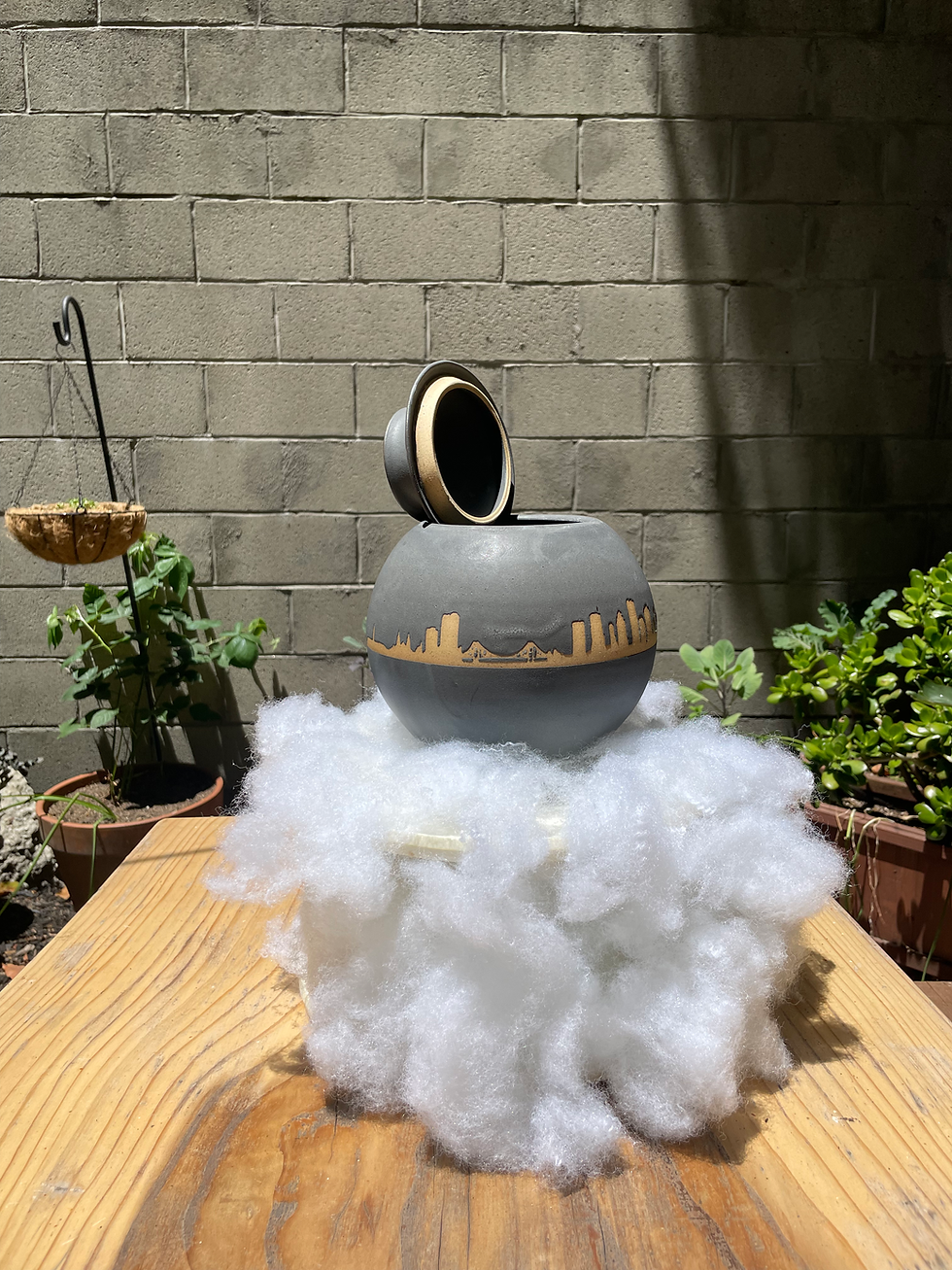 Thumbnail: Small Lidded Skyline Moon Jar