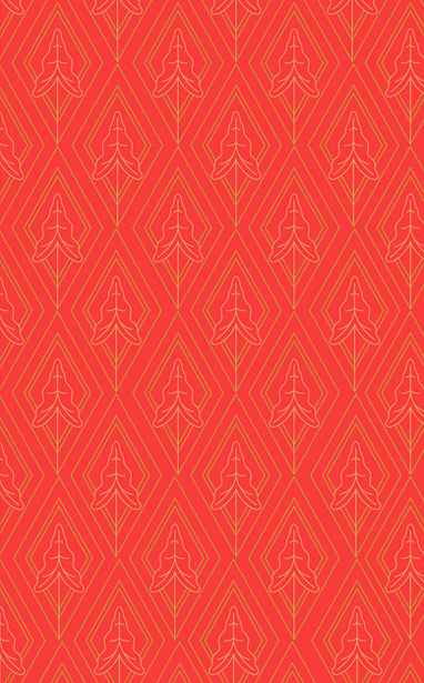 Red Art Deco Pattern Phone Wallpaper.png
