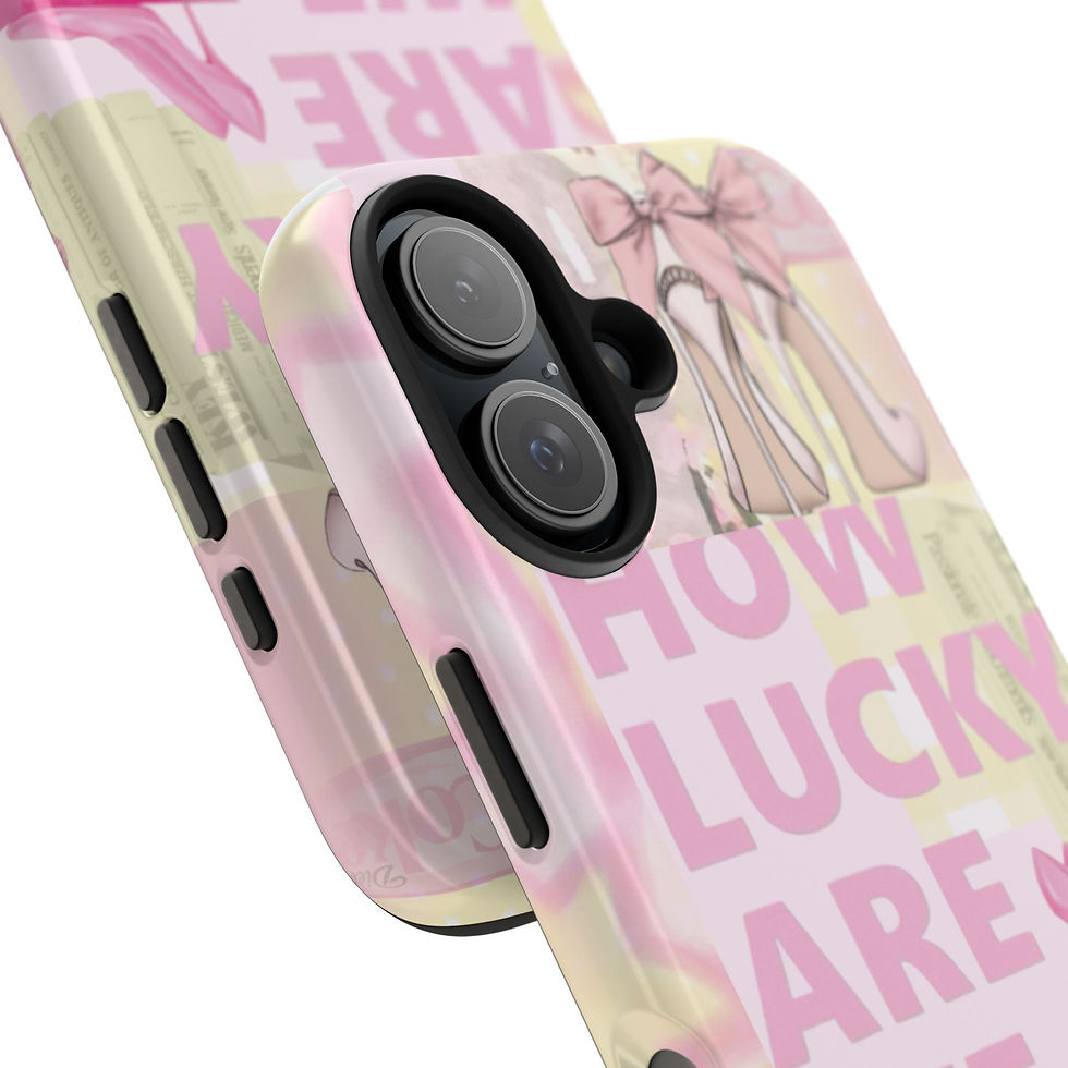 Thumbnail: how lucky are we- pink + yellow phone case