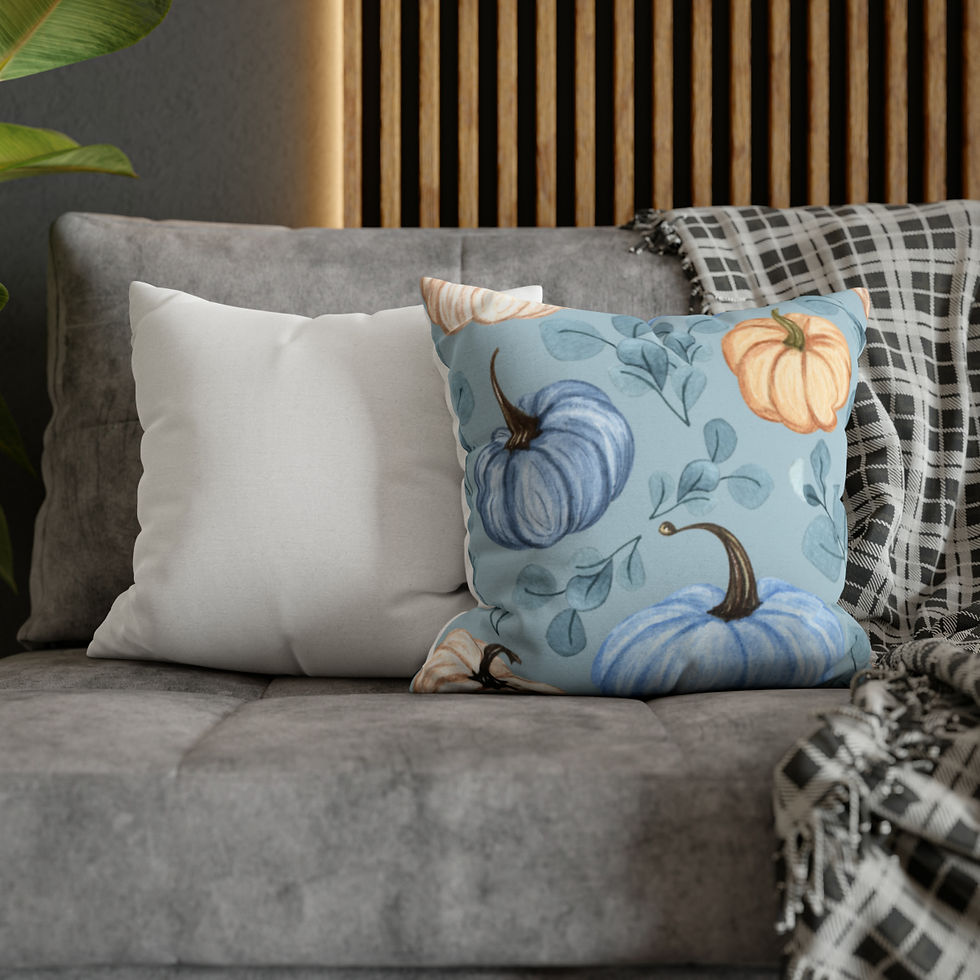Thumbnail: Pumpkin blues Polyester Square Pillow Case