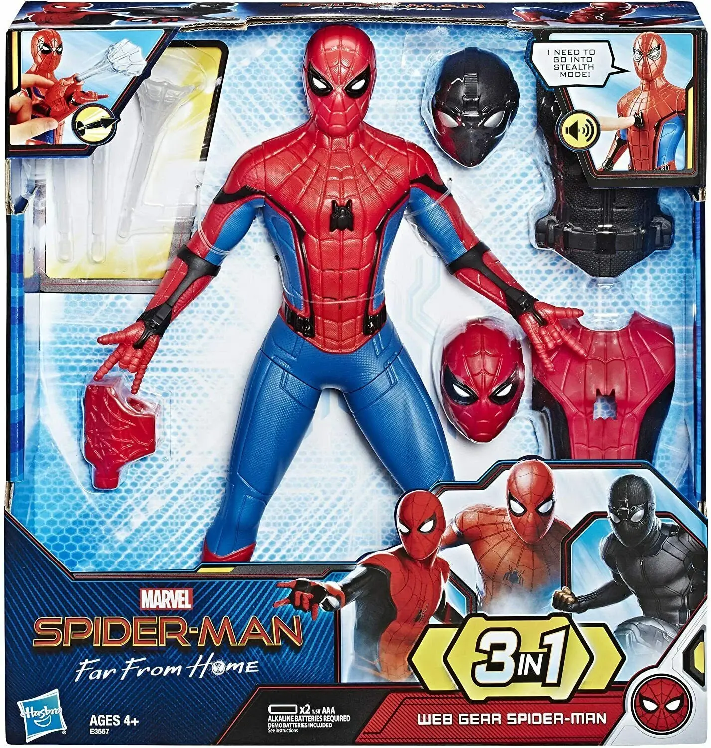 Hasbro Marvel Spider-Man 3-in-1 action figure in box