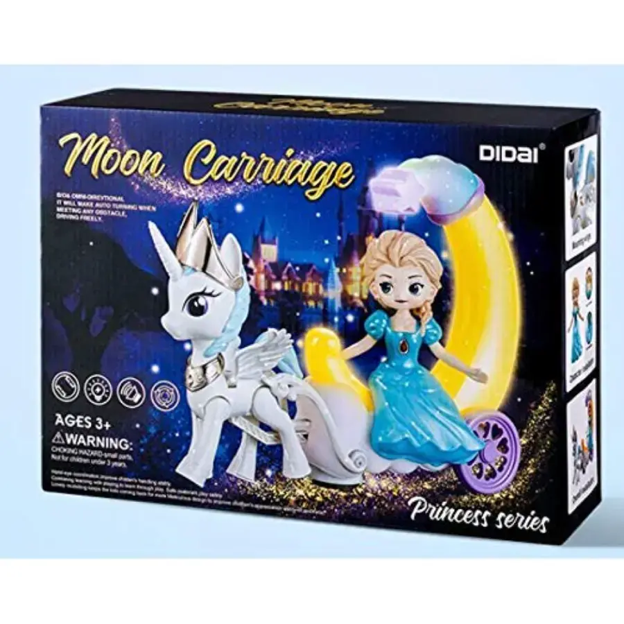 Electronic Moon Carriage Toy with Lights, Music & Magical Movement