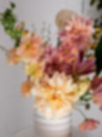 Pastel fluffy floral arrangement in a vase