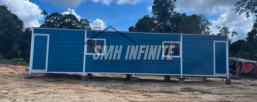 Stunning Premium Blue Portable Cabin size 40ft x 10ft x H8ft - Site Office use at Nabawan, Sabah.