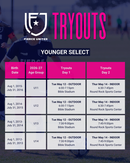 Younger Select Tryouts (U11-U14)