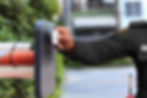 Security Guard Entering The Coded Office Building