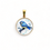 Miniature : photo du pendentif mésange bleue en hiver, avec une monture en acier inoxydable doré