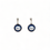 Miniature : Photo des boucles d'oreille en broderie, des petites chats blancs sur fond bleu marine en acier inoxydable