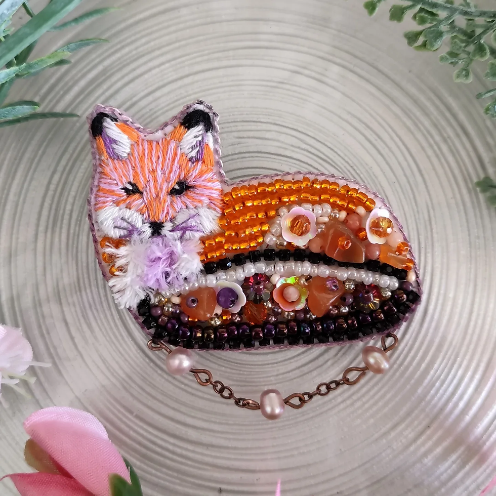 Miniature : Broche renard baroque