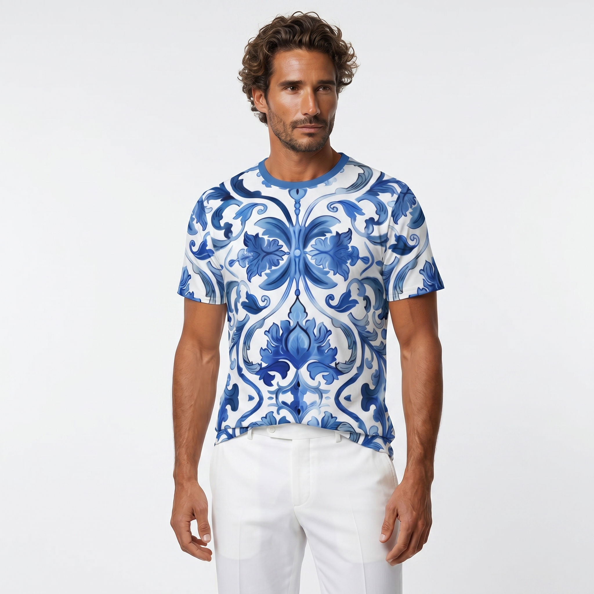 Limonaia Baroque Azur 100% Cotton T-Shirt