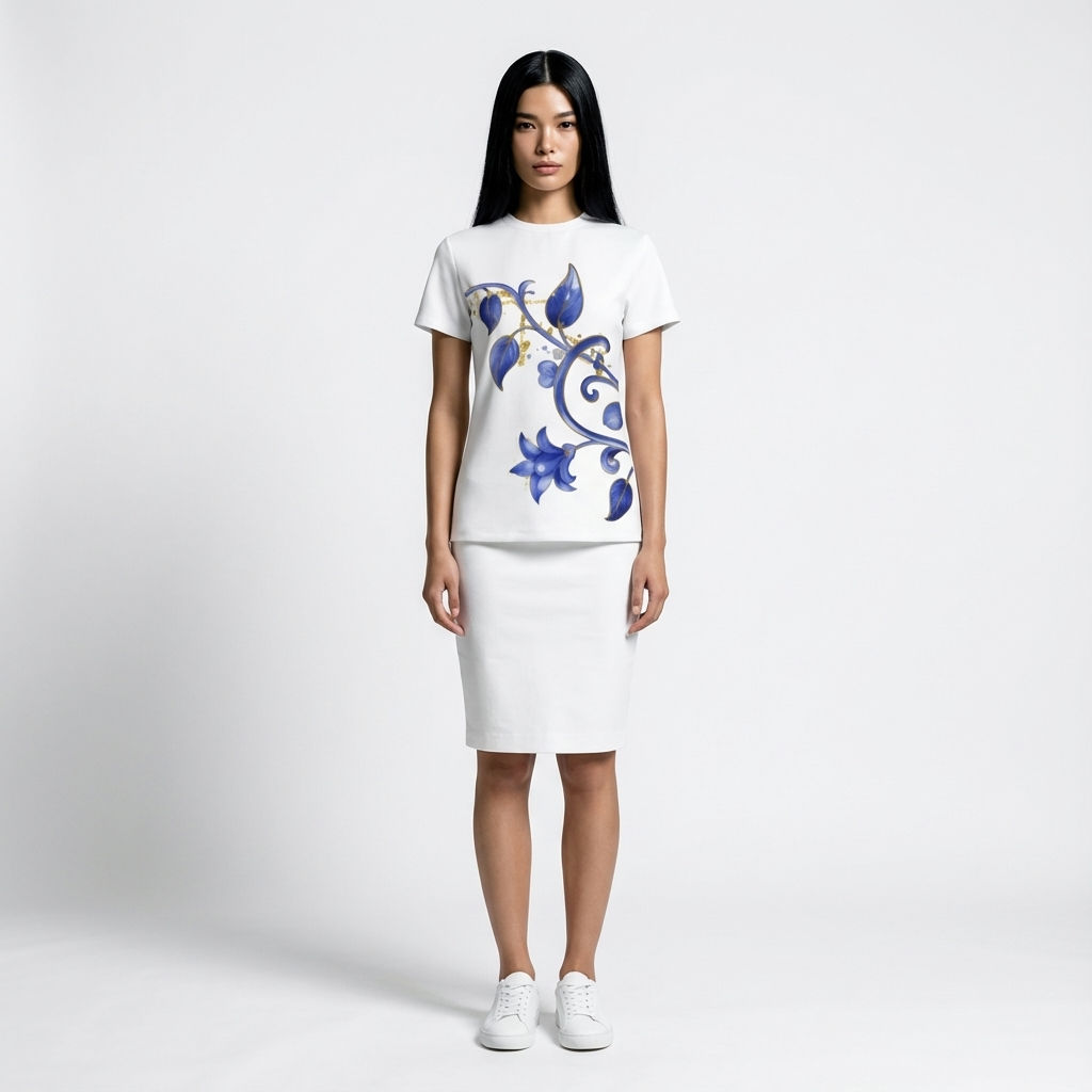 Floral Vine Cotton T-Shirt