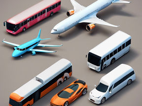 Parking with planes, bus and cars