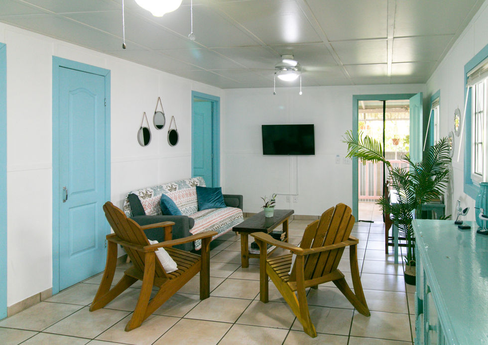 View of the inside of one cabin
