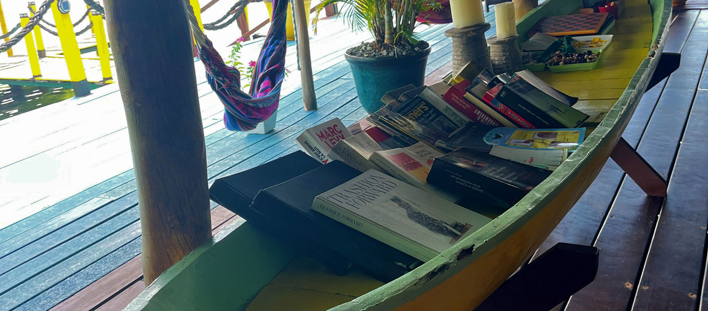Inside view of the restaurant over-the-water in Bocas del Toro, Panama