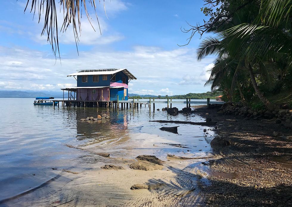 View of the small private beach