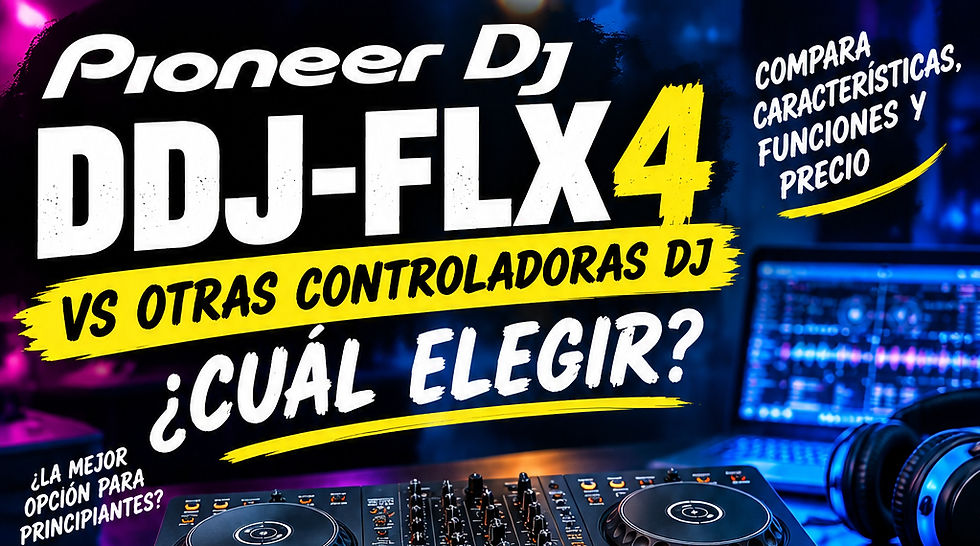Comparativa de Pioneer DDJ-FLX4 con otras controladoras DJ para principiantes.