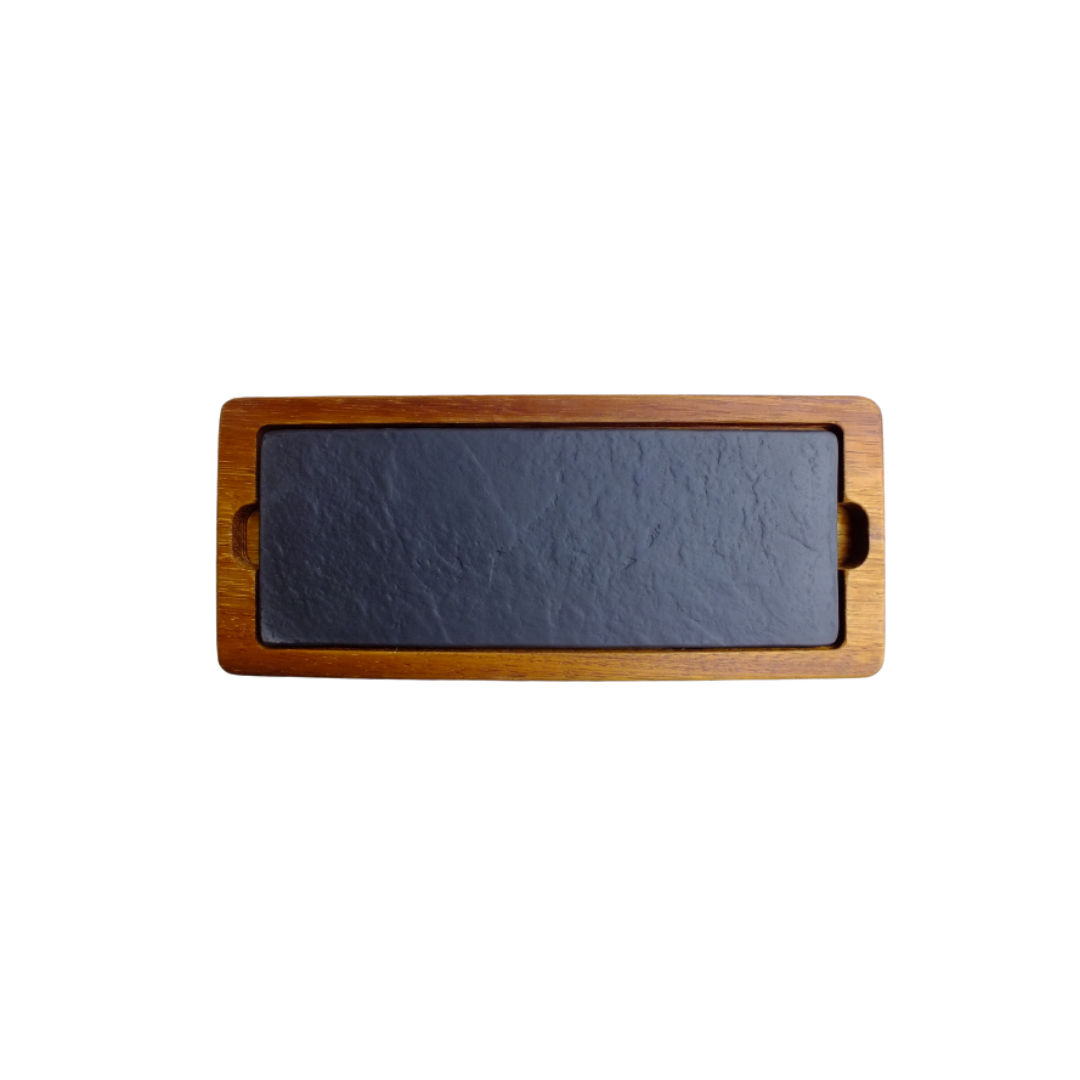 Glaze Mud Ahşap Altlıklı Porselen Küçük Tabak