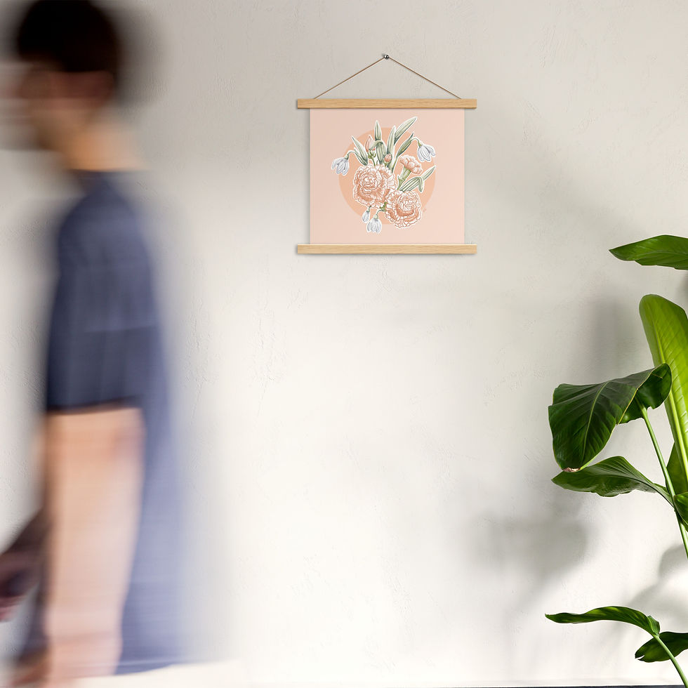 Thumbnail: Hanger + January Birth Month Botanical Print