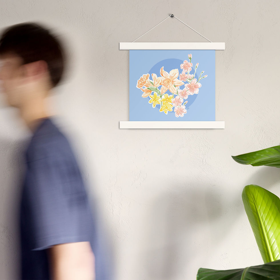 Thumbnail: Hanger + March Birth Month Botanical Print