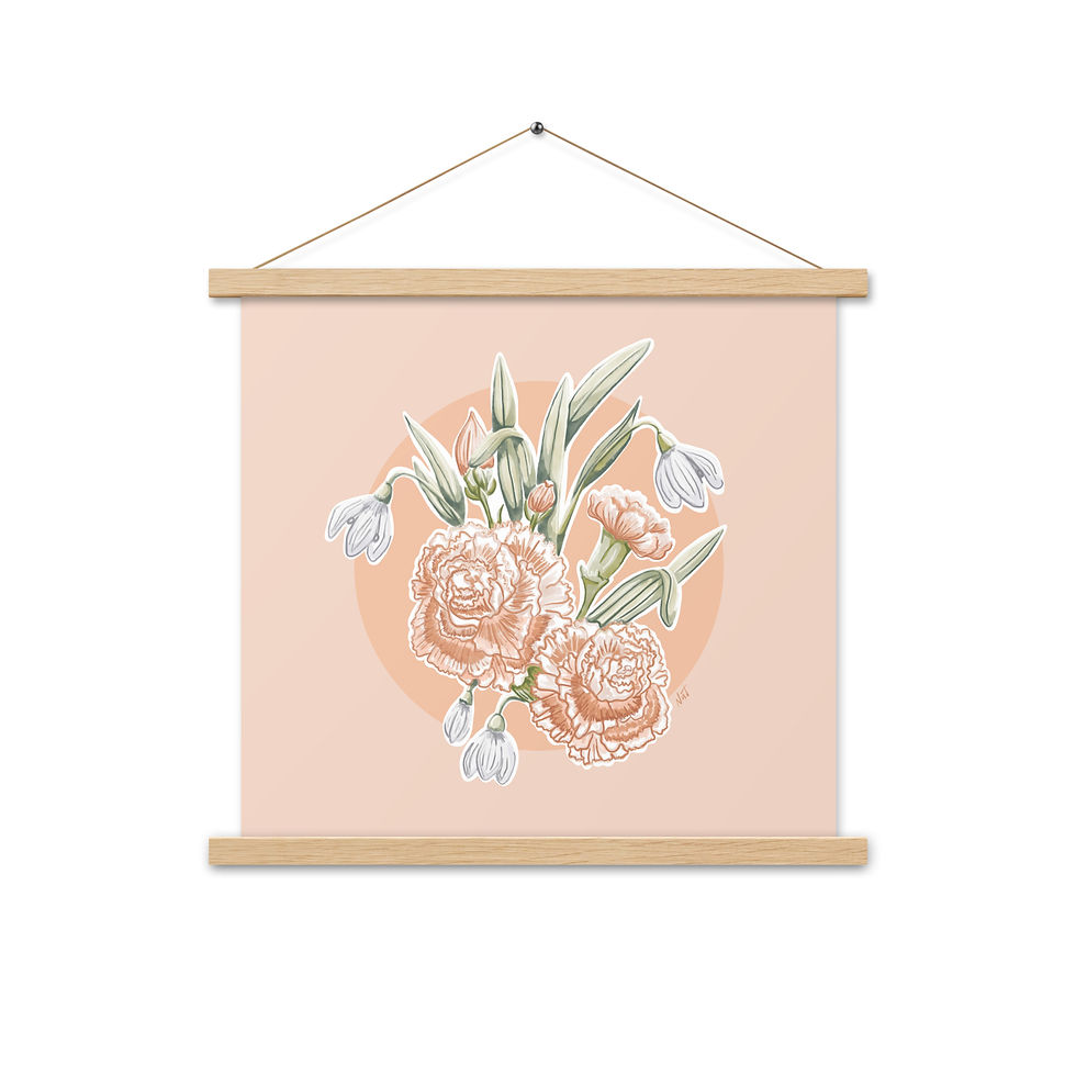 Thumbnail: Hanger + January Birth Month Botanical Print