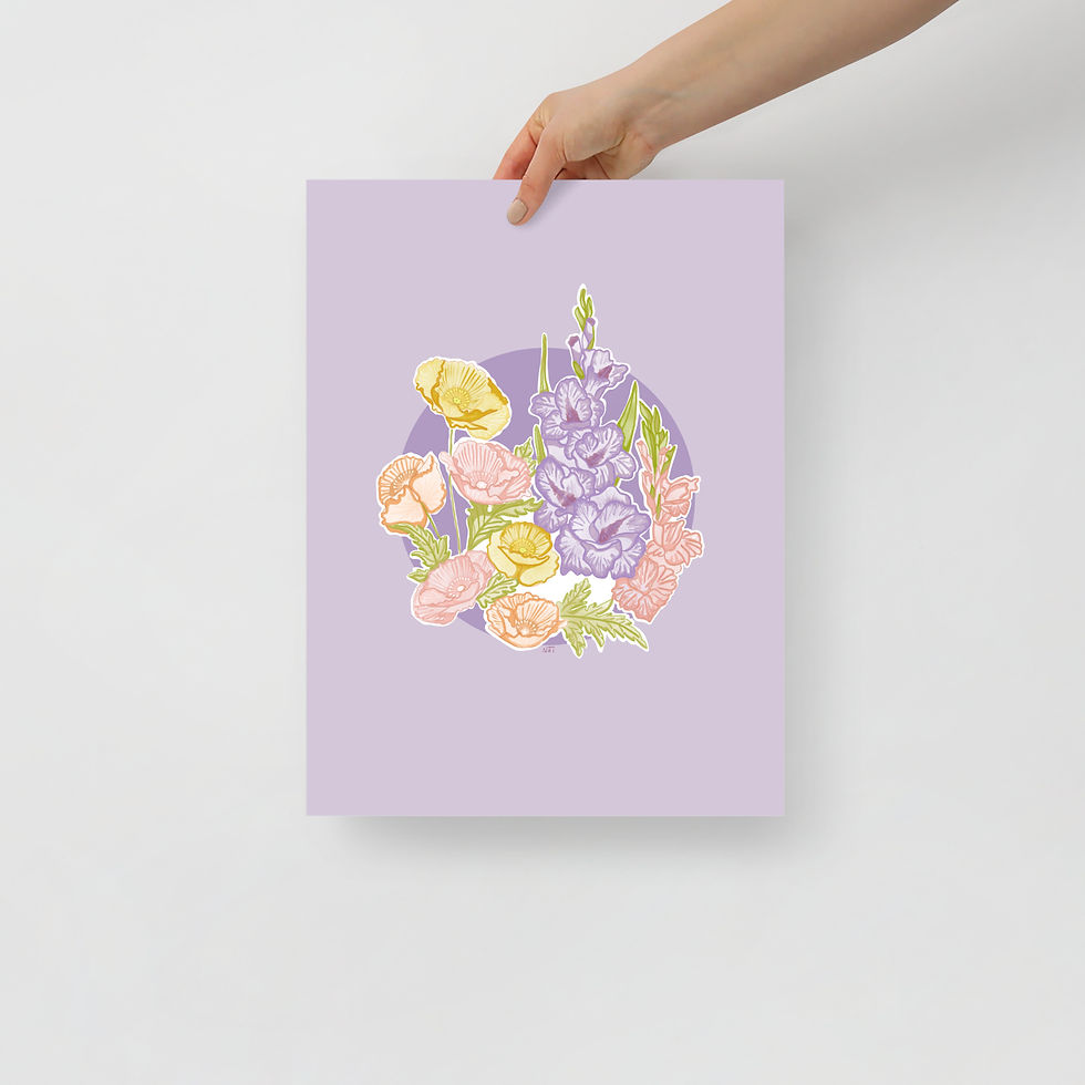 Thumbnail: August Birth Month Botanical Print 