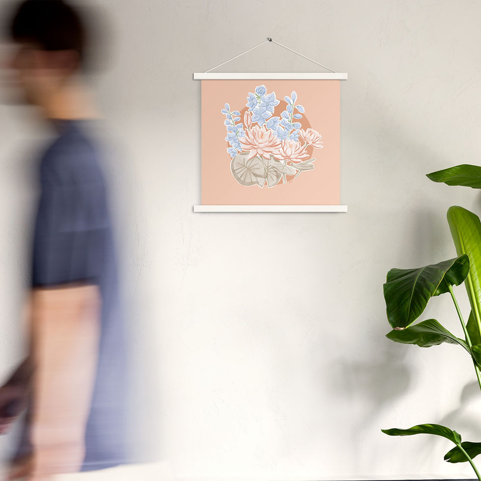 Thumbnail: Hanger + July Birth Month Botanical Print