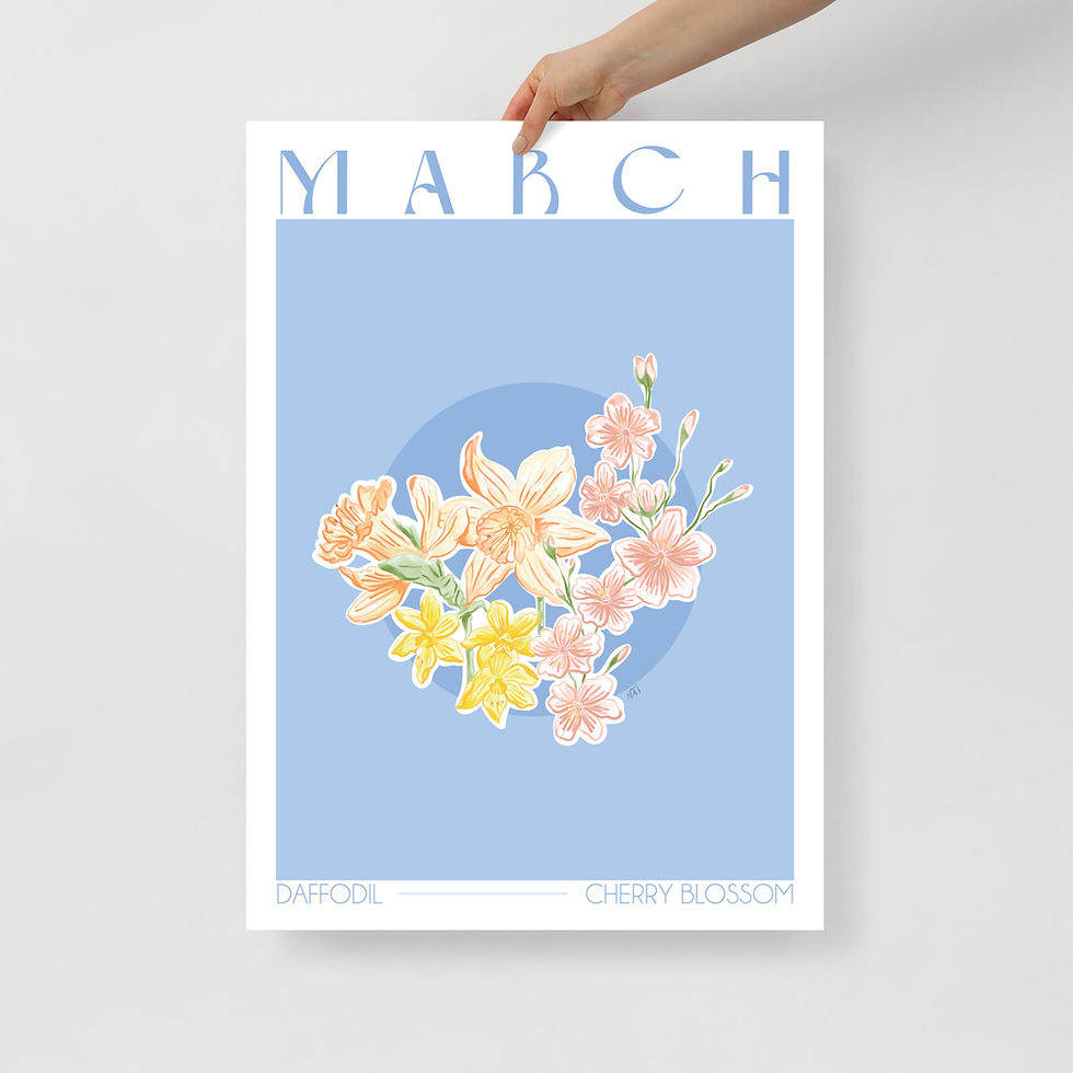 Thumbnail: March Birth Month Botanical Poster