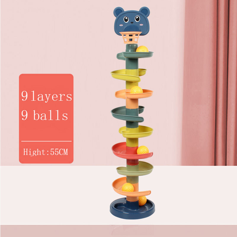 Miniatura: Montessori Rotating Rainbow Tower Baby stacking Puzzle Toddler Toys Children Mot